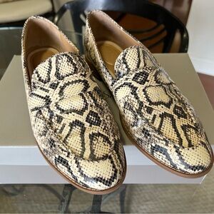 Franco Sarto L-Hudley Snakeskin Loafers – Vanilla – Women’s 9.5